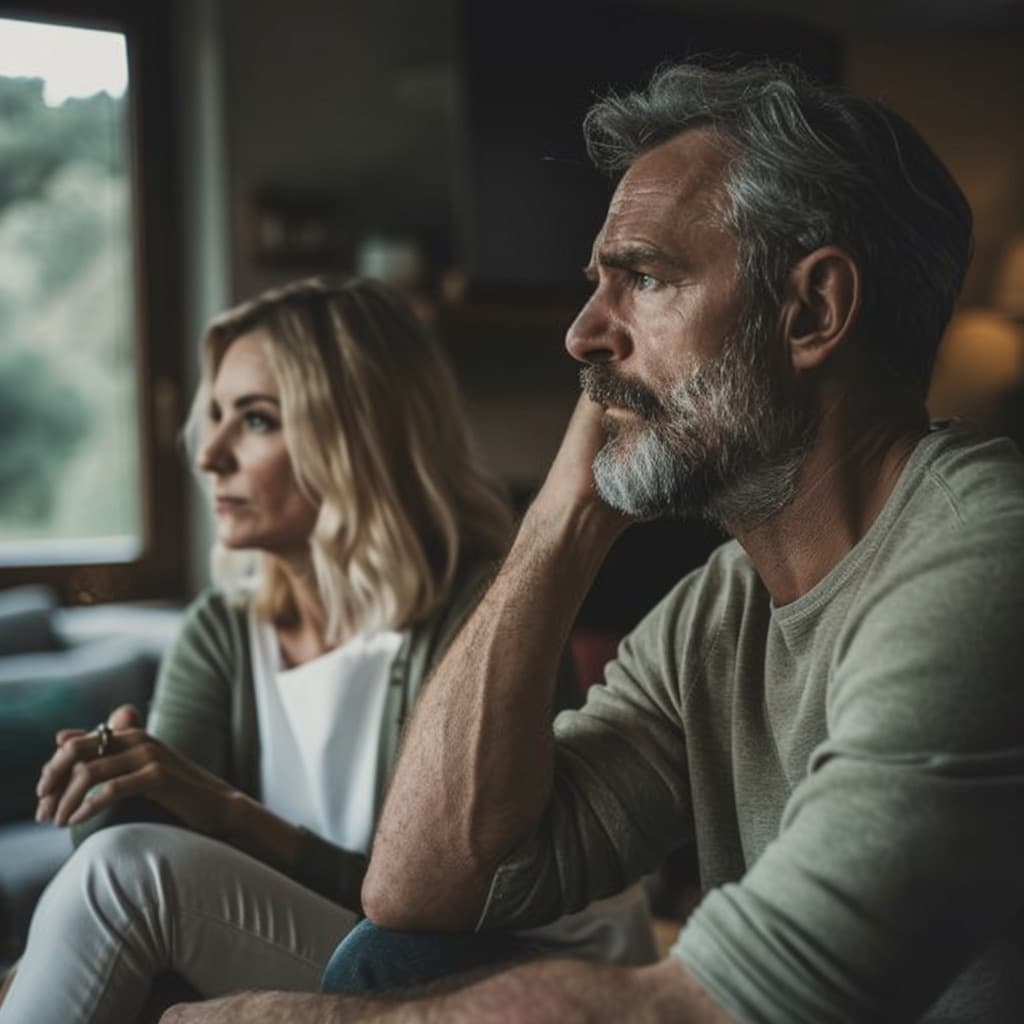 Parents sitting together in their living room, thinking through the years ahead
